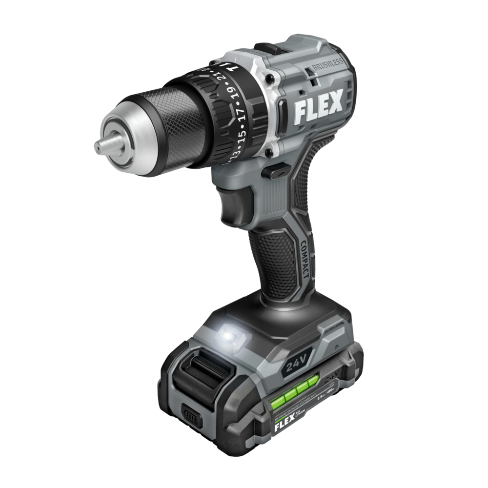 1 2 2 SPEED COMPACT HAMMER DRILL KIT FLEX FX1231